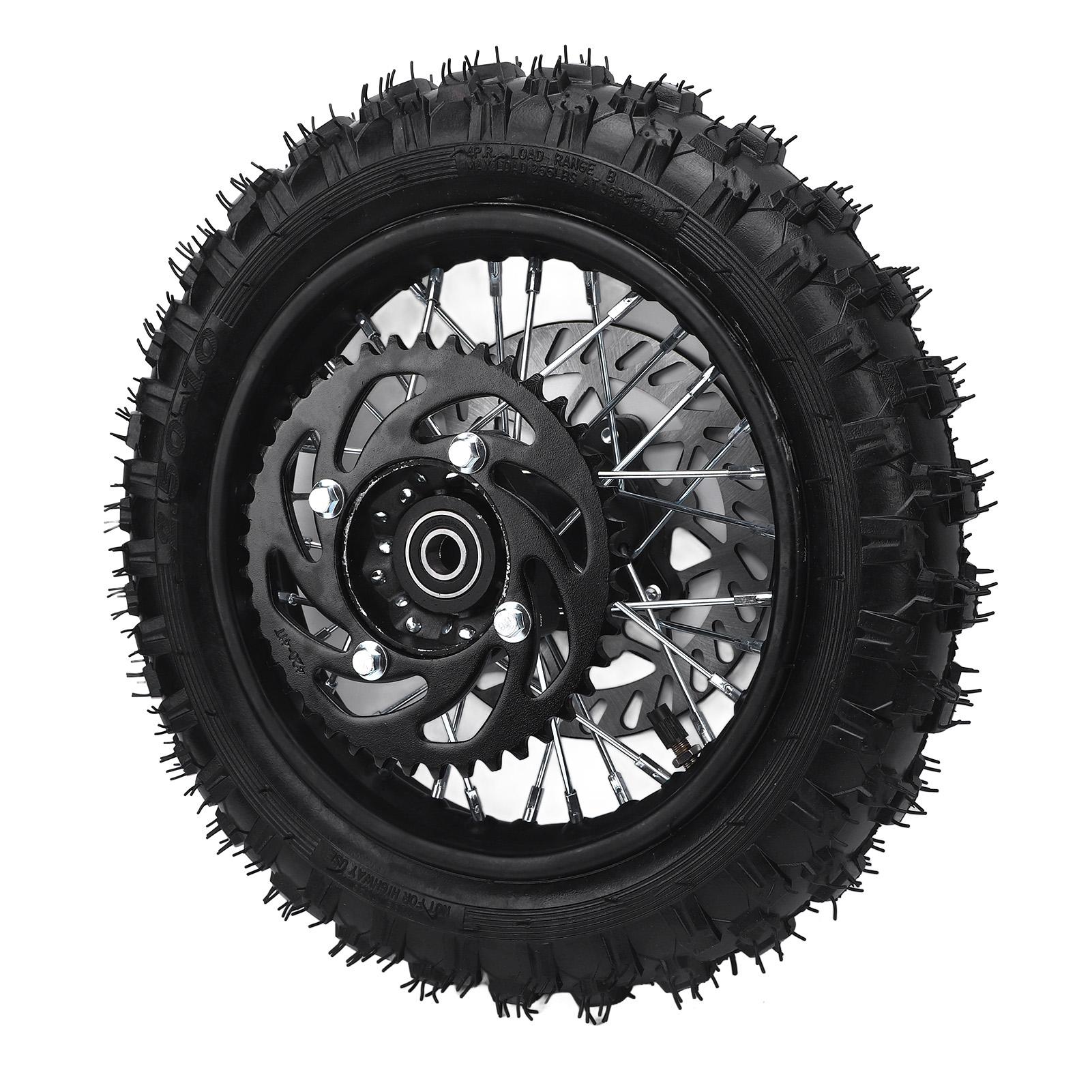 Neoglint 10 Inch Rear Wheel Rim Tire Assembly 2.5 10 Compact 15Mm Axle With Brake Rotor 420 41T Sprocket For 50Cc To 110Cc Off