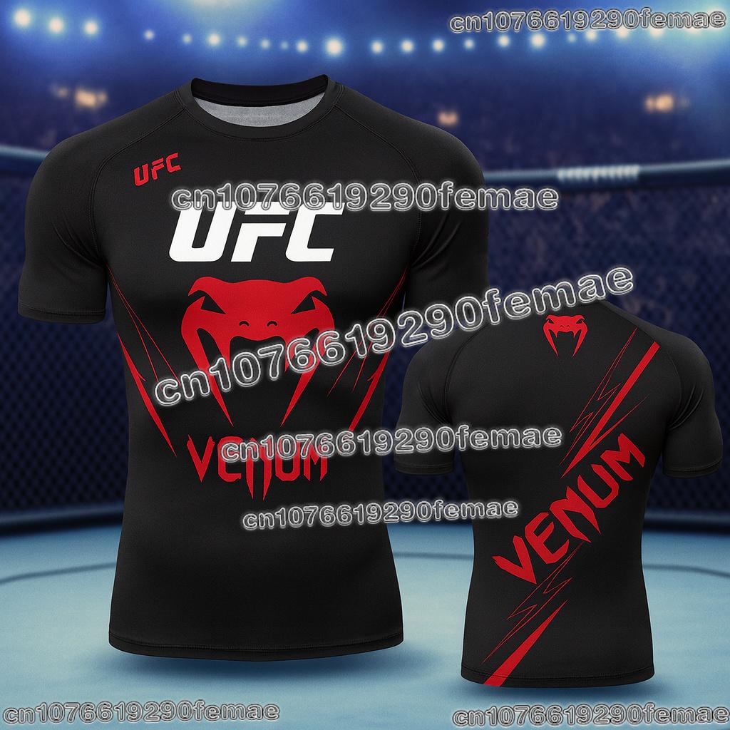 Baibao QIQI UFC 3D Print T-shirt Heren Korte Mouw Ronde Hals Sportkleding Top voor Boksen Fitness Sportschool Training Casual Zomer Mode 6XL