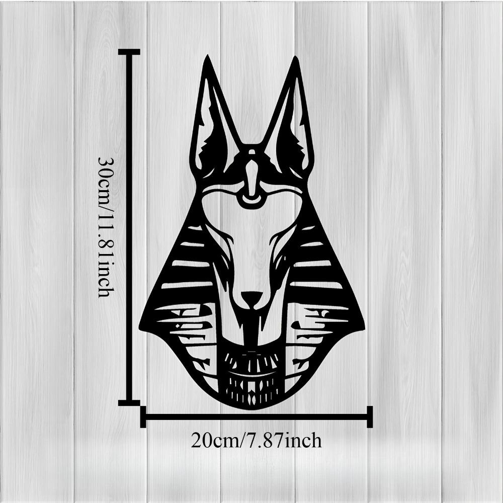 1pc Anubis Metal Wall Art, Mystical Mural for Halloween Egyptian Festival Gift, Weather Resistant Outdoor Fence Indoor Living Room Decor