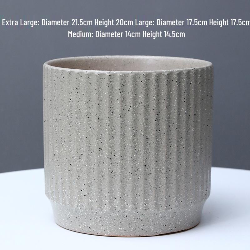 Large White Nordic Ceramic Pot - Tiger-Patterned Luxury Orchid Vase