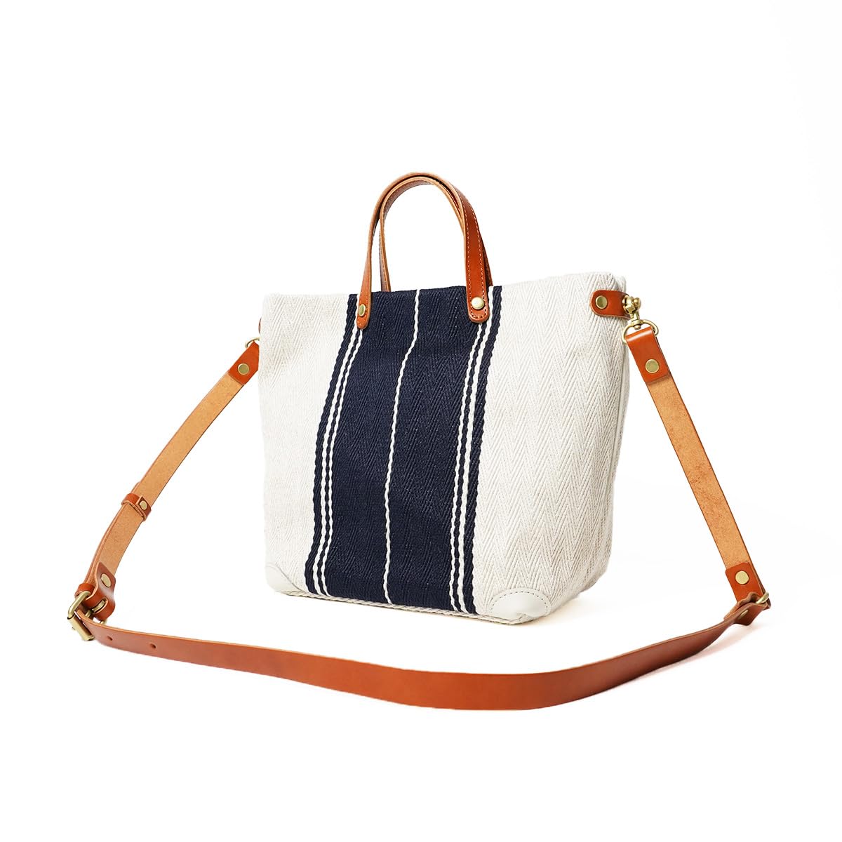 

Seagull Ship Rayon Linen Herringbone Canvas Tote Shoulder Bag SMAK704 [Buggy Port] Ivory/Navy