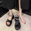 Summer new pearl platform sandals women's knot open-toe fashion mid-heel women's shoes