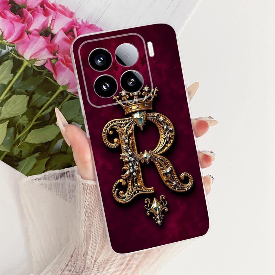 For Xiaomi Mi 15 Pro Case Luxury Crown Letters Cover Clear Silicone Soft Slim Phone Case For Xiaomi 15 Pro Mi15 Pro Fundas Coque