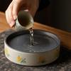 Round Ceramics Tea Tray Drainage Water Storage Tray Household Pot Bearing Teapot Teacup Mat Chinese Tea Set Decors Accessories
