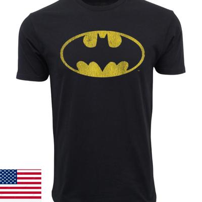 BATMAN ORIGINAL LOGO BLACK YELLOW DISTRESS OFFICIAL ITEM Unisex T-Shirt