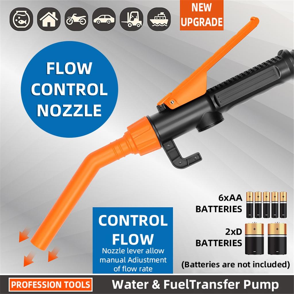 12V Electric Oil/Fuel Transfer Pump Portable Fuel Pump Battery-Powered Liquid Siphon Pump for Cars Trucks Gas Water with Hose