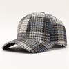 Woolen Plaid Baseball Cap European and American Sunshade Thickened Retro Autumn and Winter Warm Plaid Cap