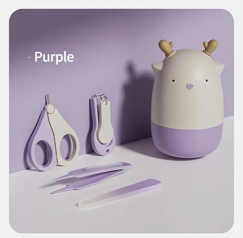 4pcs Baby Nail Care Set Newborn Safety Anti-Pinch Nail Clippers Scissors Trimmer Kit Infant Grooming Tool