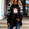 Fashionable Women's Loose Round Neck Christmas Small Print Long-sleeved T-shirt Top Pullover