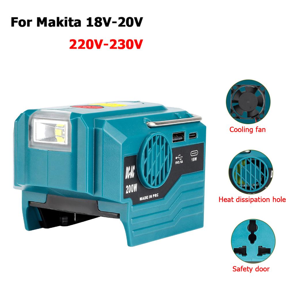 New Upgrade Portable Power Inverter 120-220V Outdoor Mobile Lithium Battery Inverter For Makita/DeWalt/ 18V 20V Battery