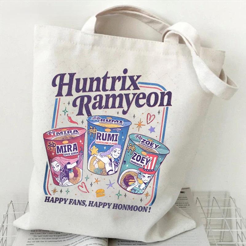 Witch Hunters Peripheral Printing Fashion Shoulder Bag Women's Large Capacity Student Portable Tote Bag Canvas Bag