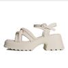2025 New Strap Cross Korean Version Comfortable Thick Heel Sandals Women's Platform Versatile Autumn and Summer Trend Outer Sandals Women