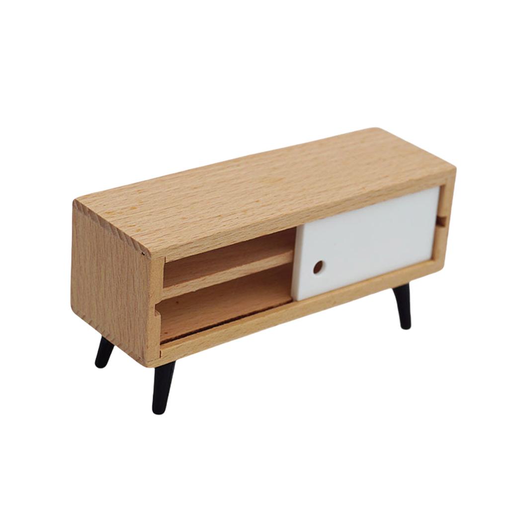 Puppenhaus Miniatur Möbelset 1/6 1/12 Maßstab TV-Schrank und Stehlampe Modellmöbel für realistische Dekoration