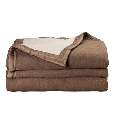 100% Pure Virgin Wool Blanket Double-sided "Volta" 500 Gr/m² Golden Fleece - Volta Bleached Chamois - 240 X 300 Cm