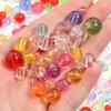 50-100pcs/lot Transparent Acrylic Round Beads Mixed Color Loose Beads For DIY Bracelets Necklace Jewelry Making Accessories