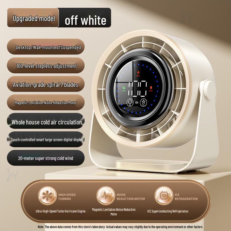 Yuanzu Y7 Portable USB Rechargeable Digital Display Air Circulation Fan