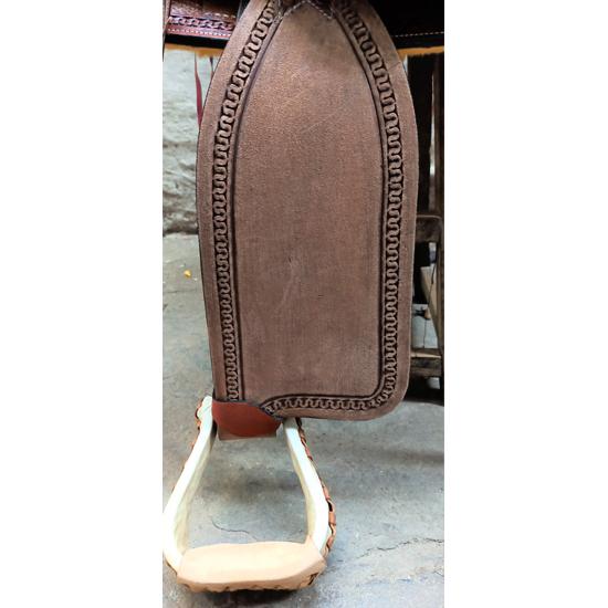 Västbrun Strip Down Läder Handkarvad Roper Ranch Sadel