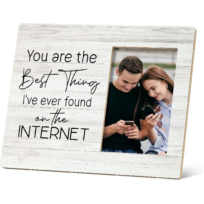 SRADMO You Are The Best Thing I ve Ever Found on The Internet Picture Frame,Romantic Online Dating Remembrance Gifts 10×8 inch Tabletop Photo Frame