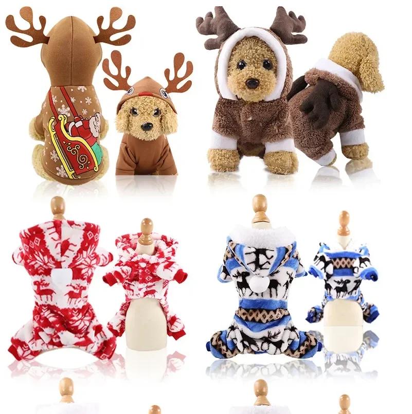 Weihnachts-Nikolaus-Hund JUEothes Warme Winterkleidung Für Kleine Mittlere Große Hunde Chihuahua Mops Yorkshire Lustiges Haustierkostüm