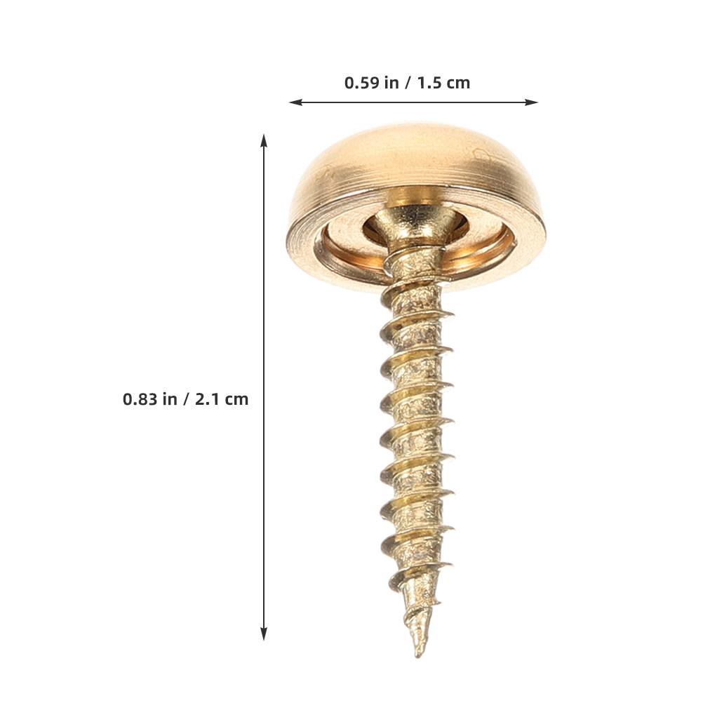 8pcs 15mm Decorative Screw Caps Cover Brass Tapping Screws for DIY Projects Furniture Upholstery Wood