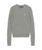 POLO RALPH LAUREN Cable Knit Cotton Crew Neck Sweater - Grey