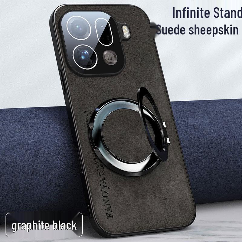 Compatible OPPO FindX9U Suede Leather Stand Case with Full Lens Protection