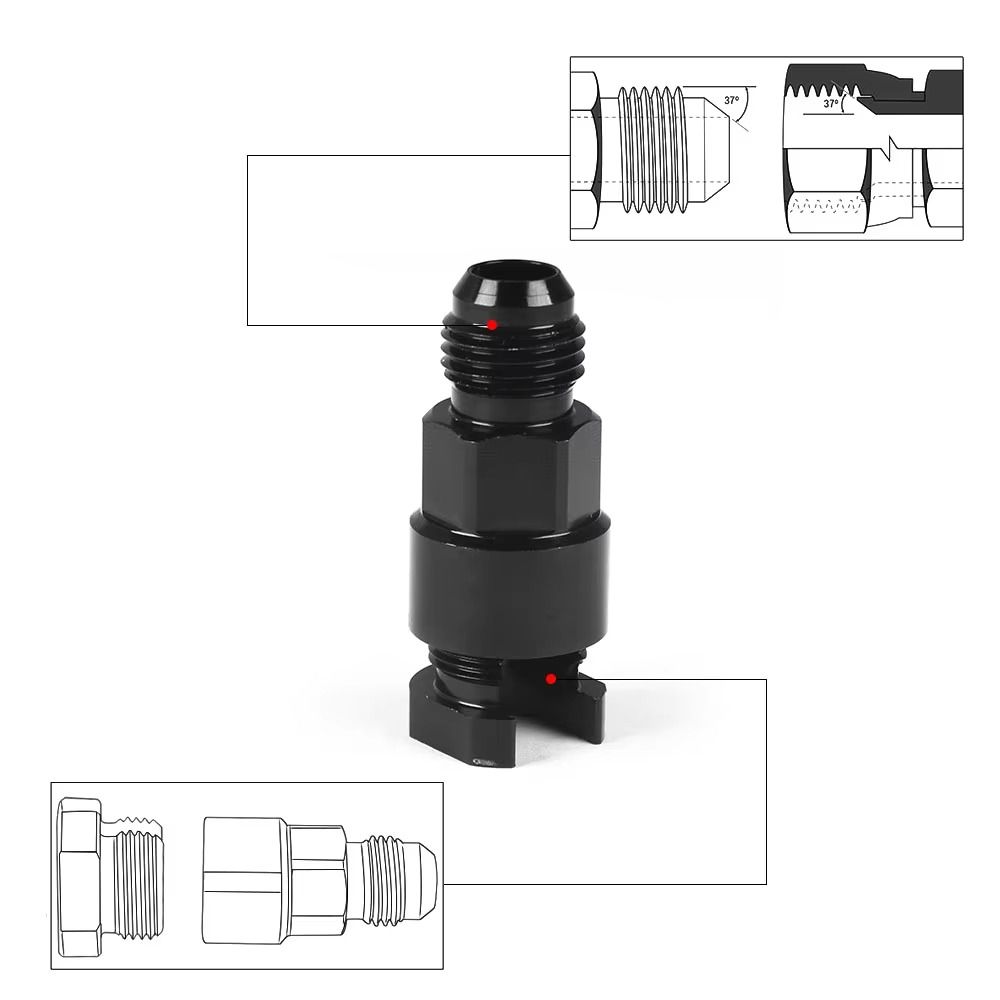 Quick Disconnect Quick Disconnect Adapter AN-6 Male Push Fuel Adapter Automotive Use