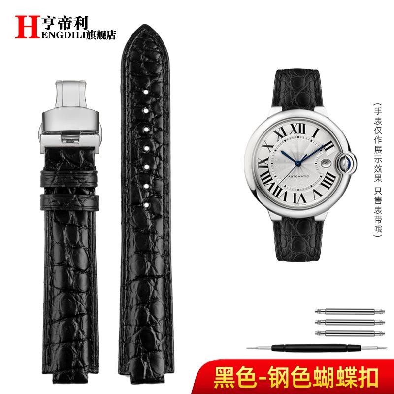 18-11mm 20-12mm Crocodile Genuine Leather Watchband For Cartier Blue Balloon Wsbb0025 Bracelet Watch Men's Women's Replace Strap