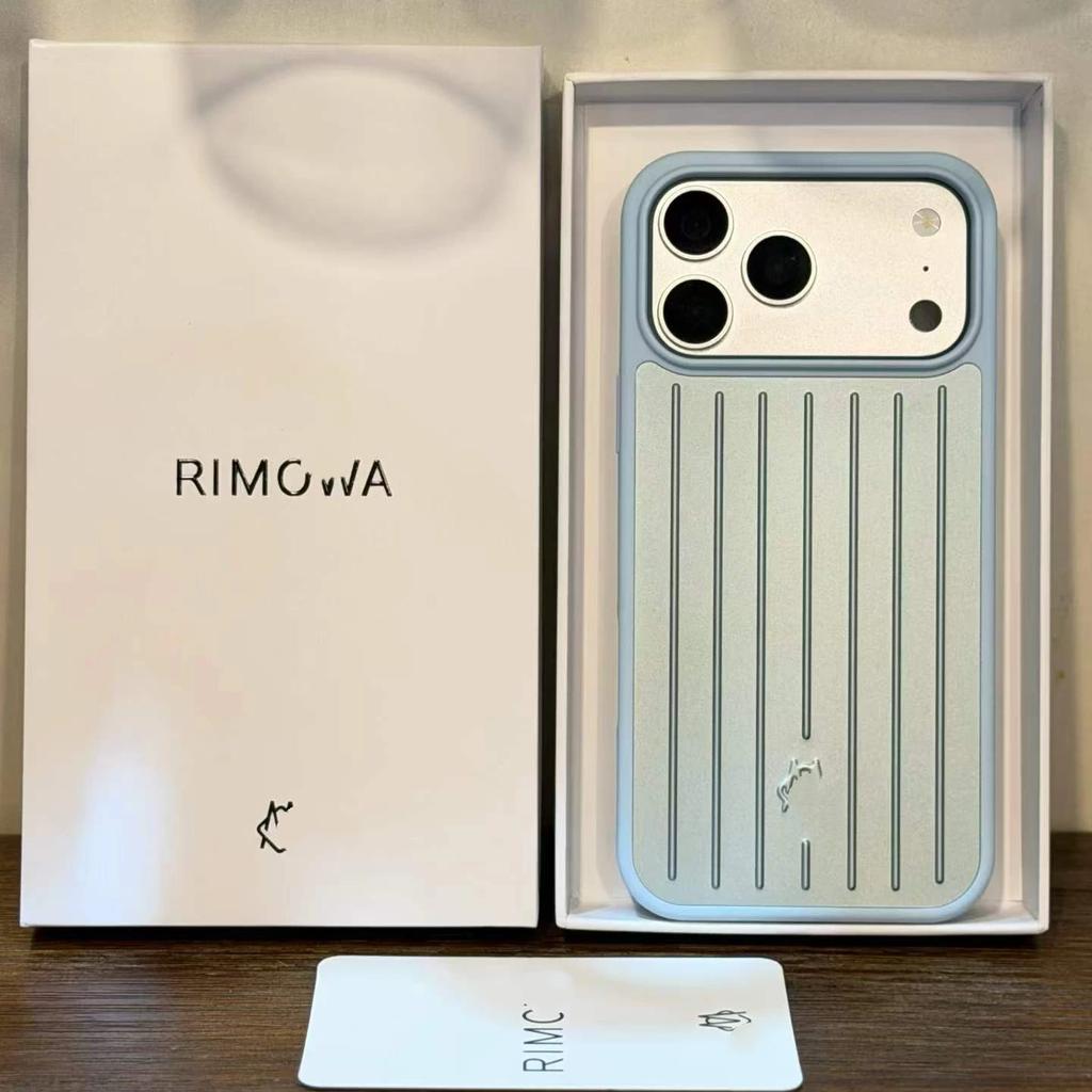 Custodia in Lega di Alluminio Metallo Stile Valigia di Lusso per iPhone18 17 Pro Max 16 15 14 Cover Posteriore con Strisce Ondulate 3D e Paraurti in Silicone con Scatola Regalo