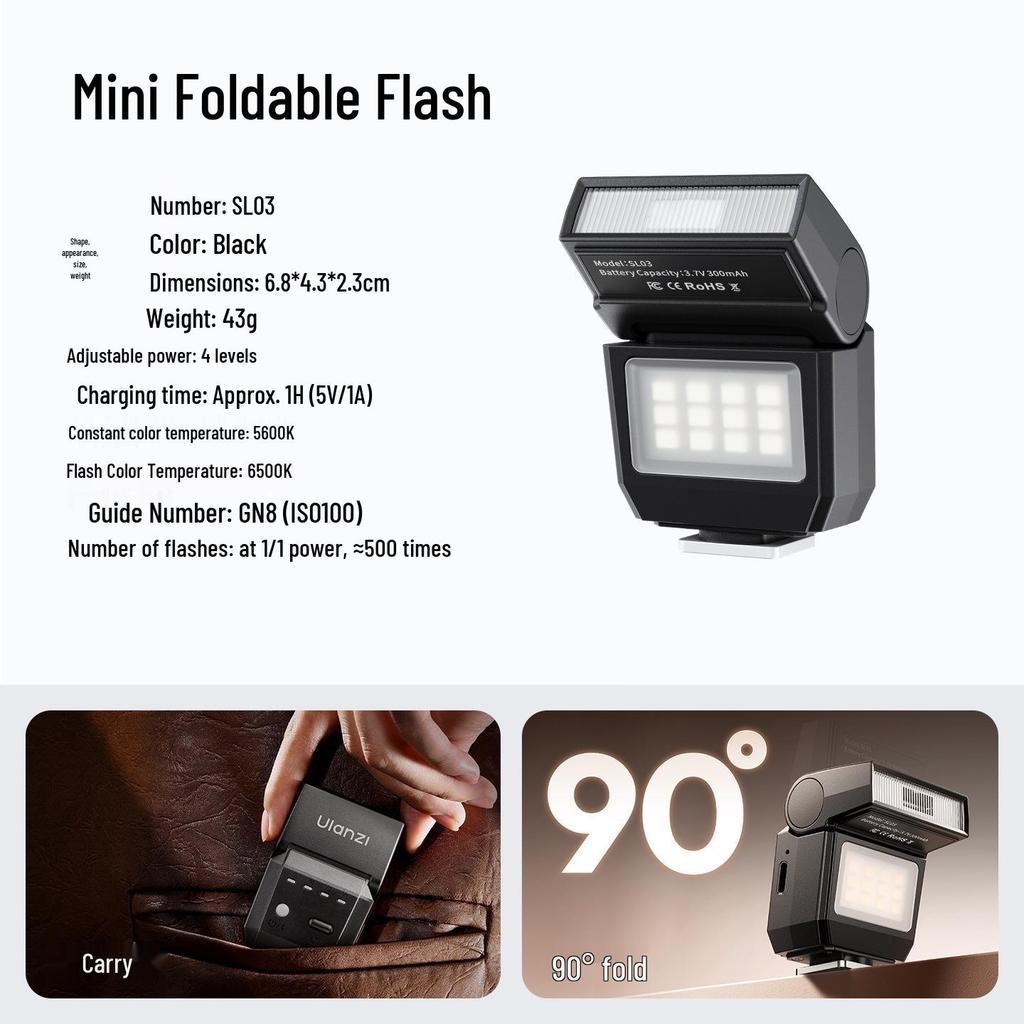 Ulanzi SL03 Firefly Mini Faltbarer Kamera-Blitz