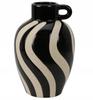 Large Ceramic Vase with Handle, Striped in Various Colors, 1 Piece