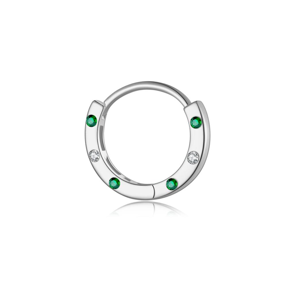 ANDYWEN 925 Sterling Silver Hoop Earrings Gold Plated Ladies Earrings Green Cubic Zirconia Luxury Earring For Women Fine Jewelry