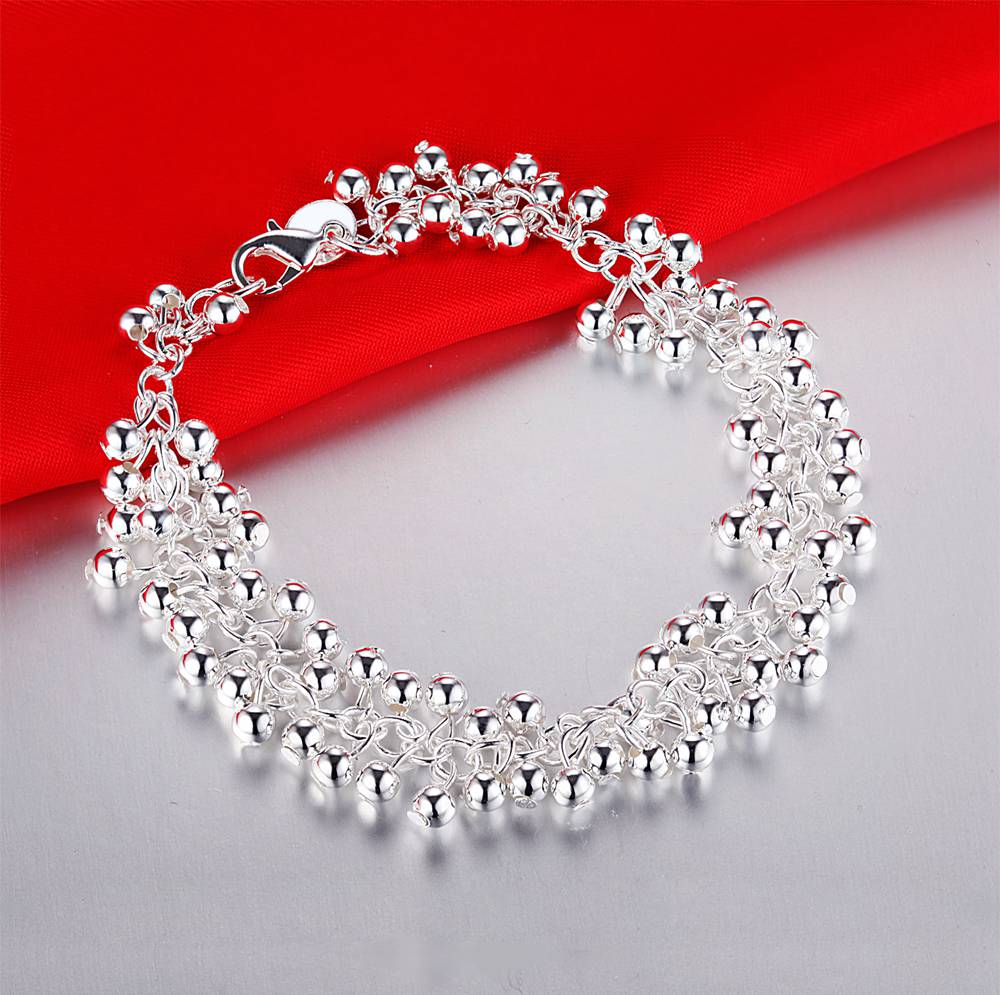 Wholesale 925 Sterling Silver Bracelets Grape Beads For Women Exquisite Student Girlfriend Jewelry Accessories Wedding Gift