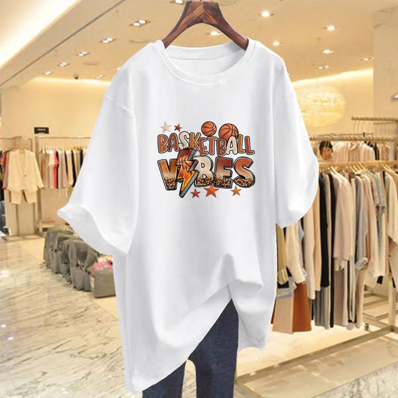 

New casual t-shirt women s summer new cartoon pattern age-reducing fashion loose short-sleeved top bottoming shirt S
