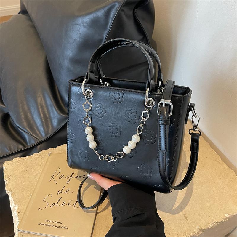 

Женская сумка, новая сумочка в стиле французской феи, модная сумка через плечо с жемчужным бисером и мелким принтом, тренд