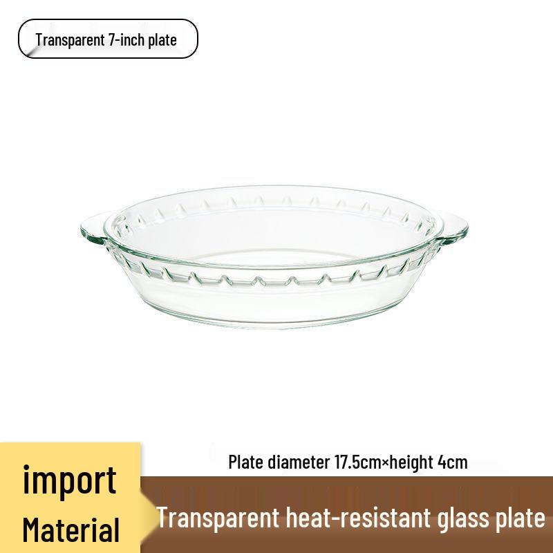 Microwave & Oven-Safe Luxury Glass Plate for Baking, Steaming, and Serving.