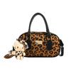 Leopard Print Bowling Bag, Women'S Tide Portable Small Square Bag, High Value Versatile Shoulder Messenger Bag