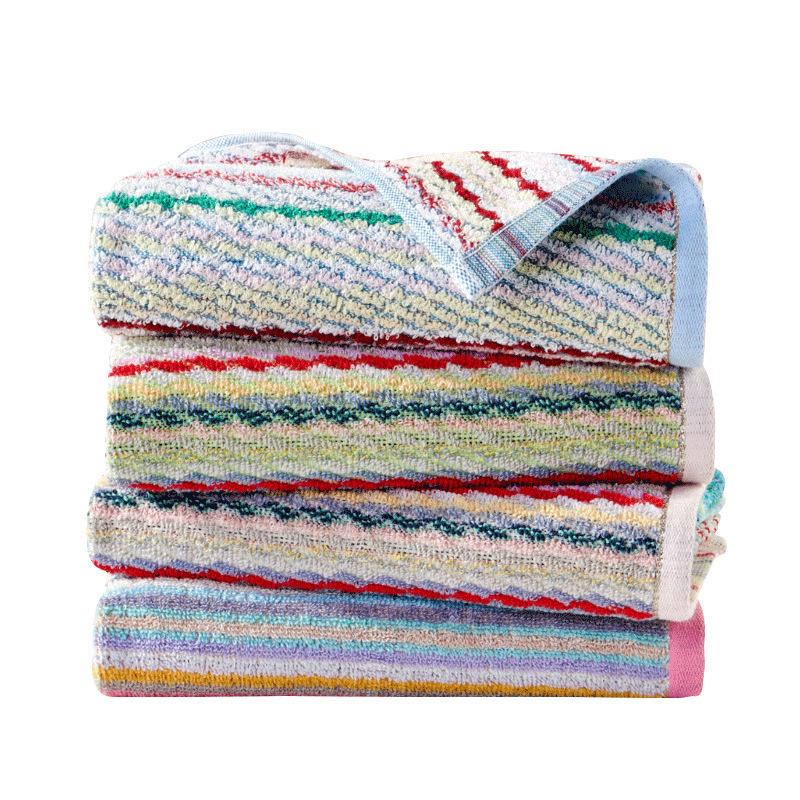 

Полотенце Jieyu с цветными полосками, цветное полотенце из чистого хлопка, впитывающее воду, быстросохнущее, очищающее полотенце для лица, мягкое полотенце из чистого хлопка для лица 34*72cm