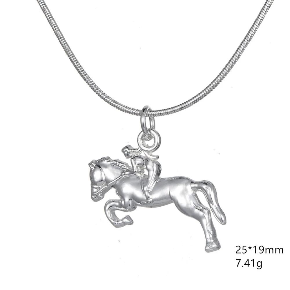 My shape Horse Pendant Necklace for Men Women Animal Equestrian Horserace Necklace Choker Fashion Jewelry Gift for Horse Lover