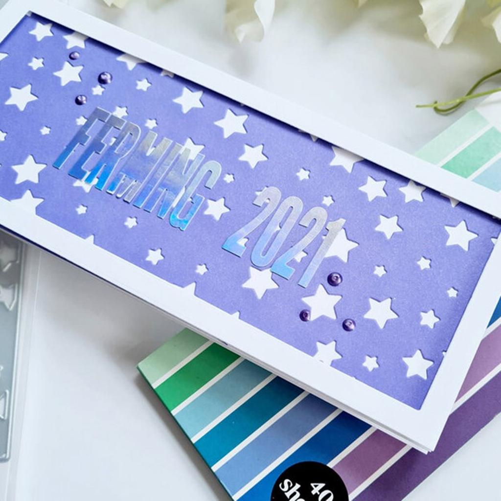 Stars Background Cutting Dies Metal Die Cuts Embossing Templates Molds Cuts Stencils for Scrapbooking Album Decoration