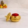 Spillbox Brass Box Pooja|Puja|Roli|Chawal|Chandan|Haldi|Kumkum Puja Box|Sindoor|Turmeric|Dabbi|Dibbi|Dhani|Dani Holder with Lid| sindoor pot - Ku