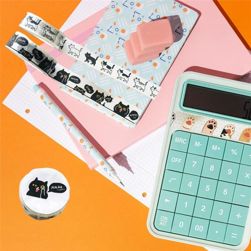 ABBY-Cat Washi Tape Set 15 Mm Wide Washi Tape Wide16ft Long/Roll Cute Washi Tape Scrapbook Supplies, Journaling Supplies