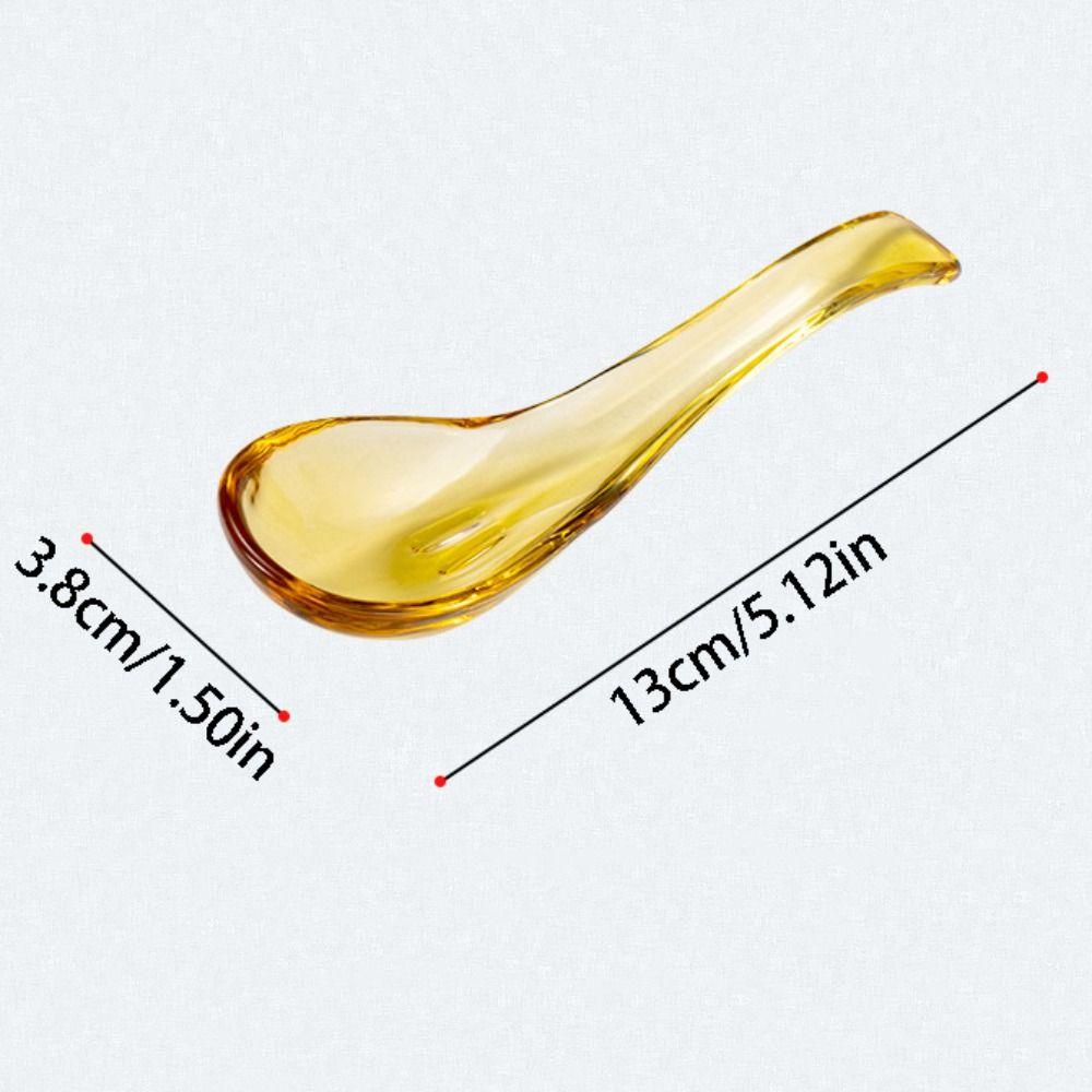 Colorful Crystal Glass Spoon Exquisite Serving Spoons Easy To Clean Condiment Spoons Restaurant