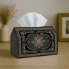 1pc Persian Ornamental Classical Party Tissue Box with Medallion Pattern Dark, Multi-Functional Fabric Tissue Box, Outdoor Party Supplies, Home Daily 