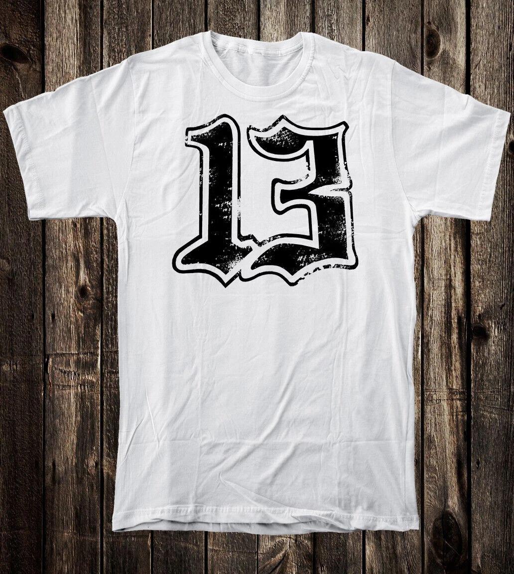 Мужская футболка 13 Черная Хлопок Дизайн Тату Хот-род Мотоцикл Байкер Белый 4XL