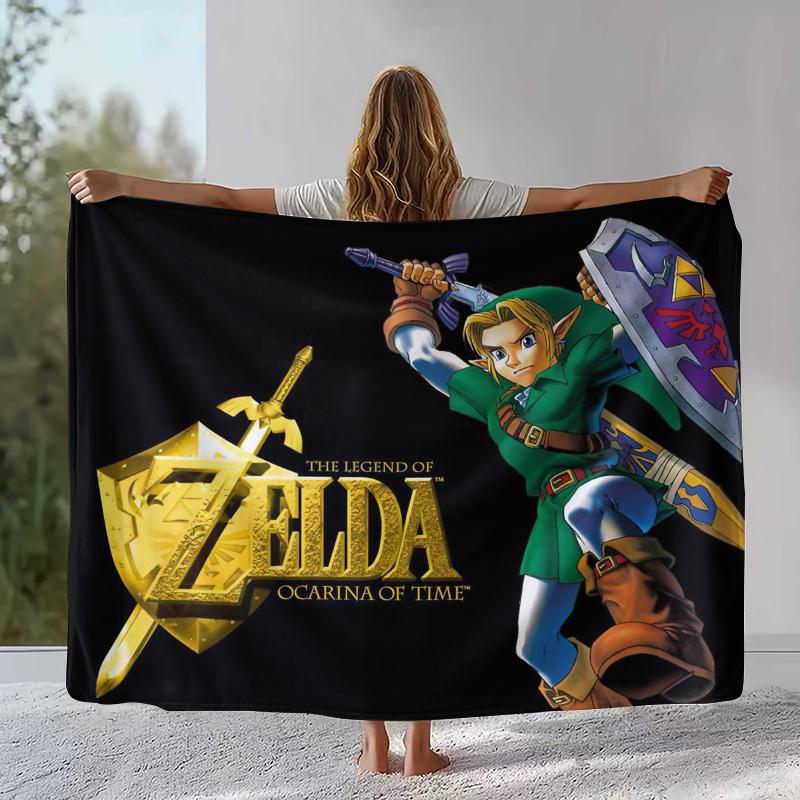 Retro Z-Zelda Cartoon Link Games Flannel Blanket,Ultra Soft Warm Plush Throw for Home Bedroom Bed Sofa Cover Camping Picnic Kid