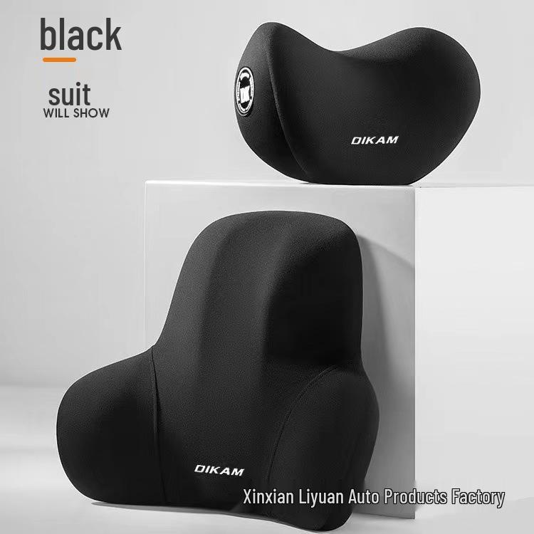 Car Neck and Lumbar Support Set - Headrest and Waist Cushions for Drivers