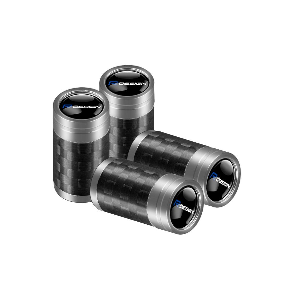 

4pcs Metal Alloy Carbon Fiber Pattern Car Wheel Tire Valve Stem Caps Cover For Volvo RDESIGN S40 S60 V40 V50 S90 XC40 XC60 XC90