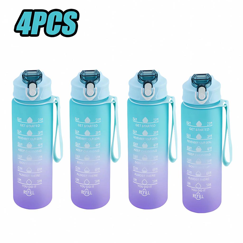 900ML Sports Water Bottle with Time Marker Leak-proof Cup Motivational Portable Water Bottle Sport Fitness BPA Free