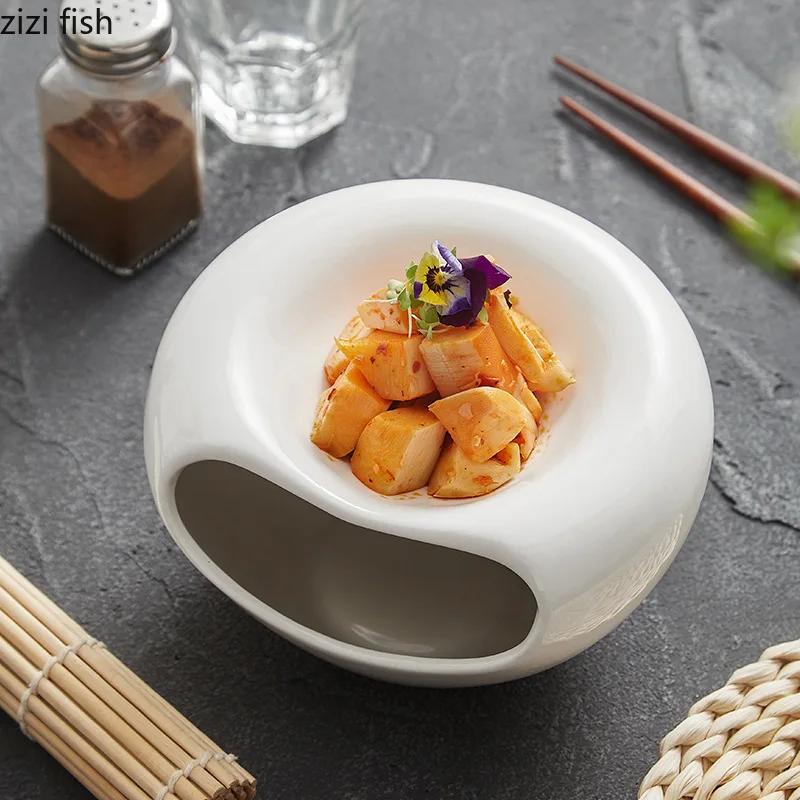 White Ceramic Bowl Dining Plates Dry Ice Plate Sashimi Plates Dessert Bowl Fruit Bowls Dim Sum Dish Sushi Plate Decorative Bowls
